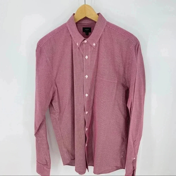 J. Crew Factory red gingham button down - Picture 1 of 4